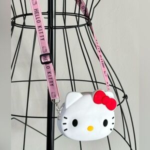 New Hello Kitty MINI Silicone Crossbody Shoulder Purse Bag w/ Charm & Pink Strap
